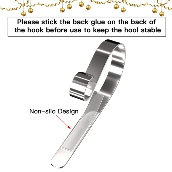 Christmas Stocking Holder Hooks Metal Hanging Hanger Clips for Home 4 Pack - Picture 2 of 5